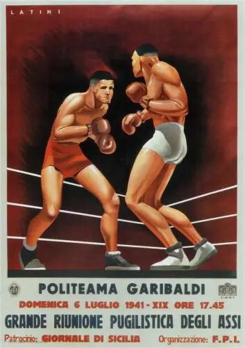 Boxing Advertising Italian Sicily Metal Sign Wall Plaque Art Vintage Retro  a4 sign