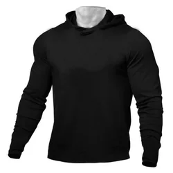 Brand Autumn Fitness Clothing Mens Hooded T Shirt Streetwear Bodybuilding Long Sleeve Tshirt Gym Tee Shirt Sweatshirts