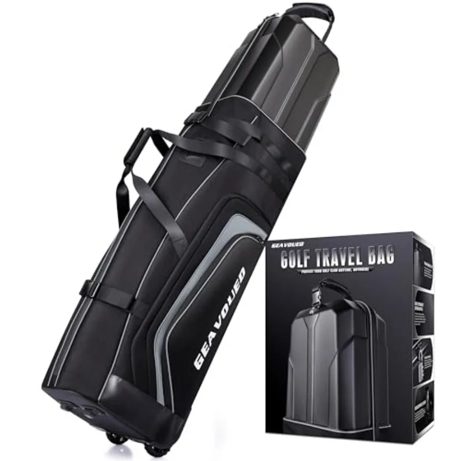 

Сумка для гольфа с жестким верхом и колесами для авиаперелетов, изготовленная из премиальной ткани Оксфорд, обеспечивает долговечность и защиту.