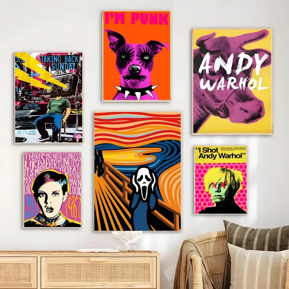 A-Andy Warhol ART Poster Bedroom Living Room Study & Beyond Self Adhesive Decor + Perfect Gift
