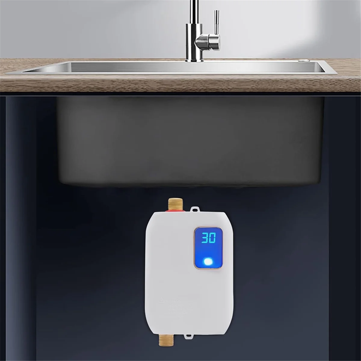 ABGU Water Heater,3500W Portable Electric Instant Hot Water Heater with Overheating Protection, for Kitchen, Bathroom EU Plug