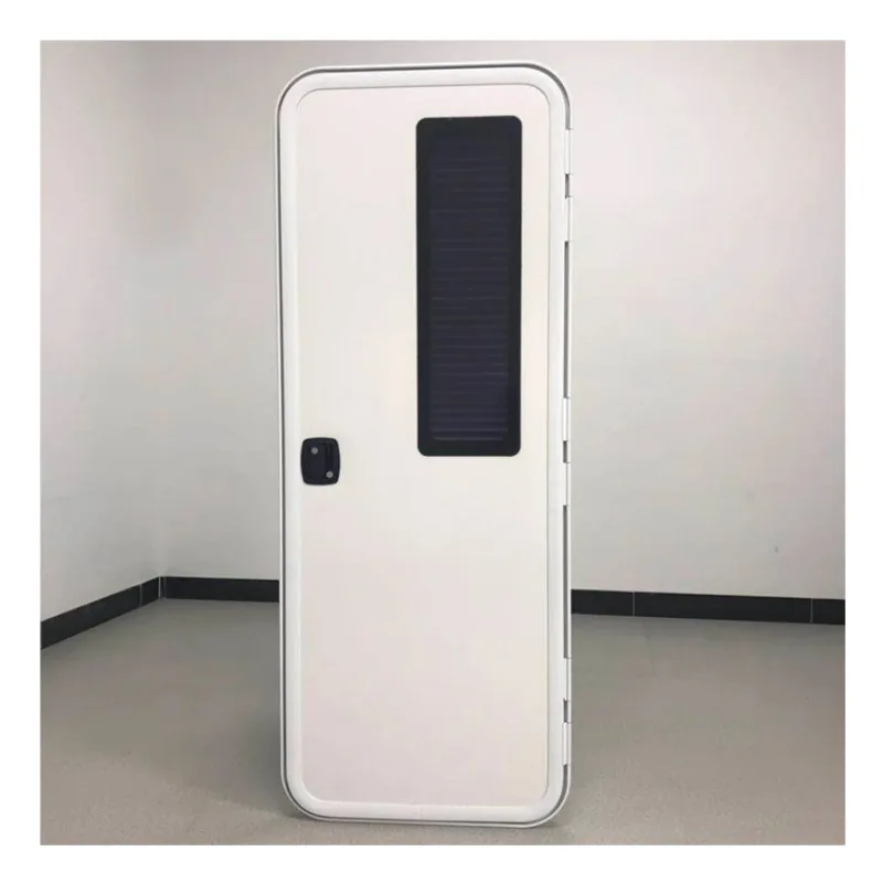 أسود سبائك الألومنيوم باب التخييم لوحة بيضاء باب دخول متنقل مع الشمس أعمى 622X1615mm باب RV #3