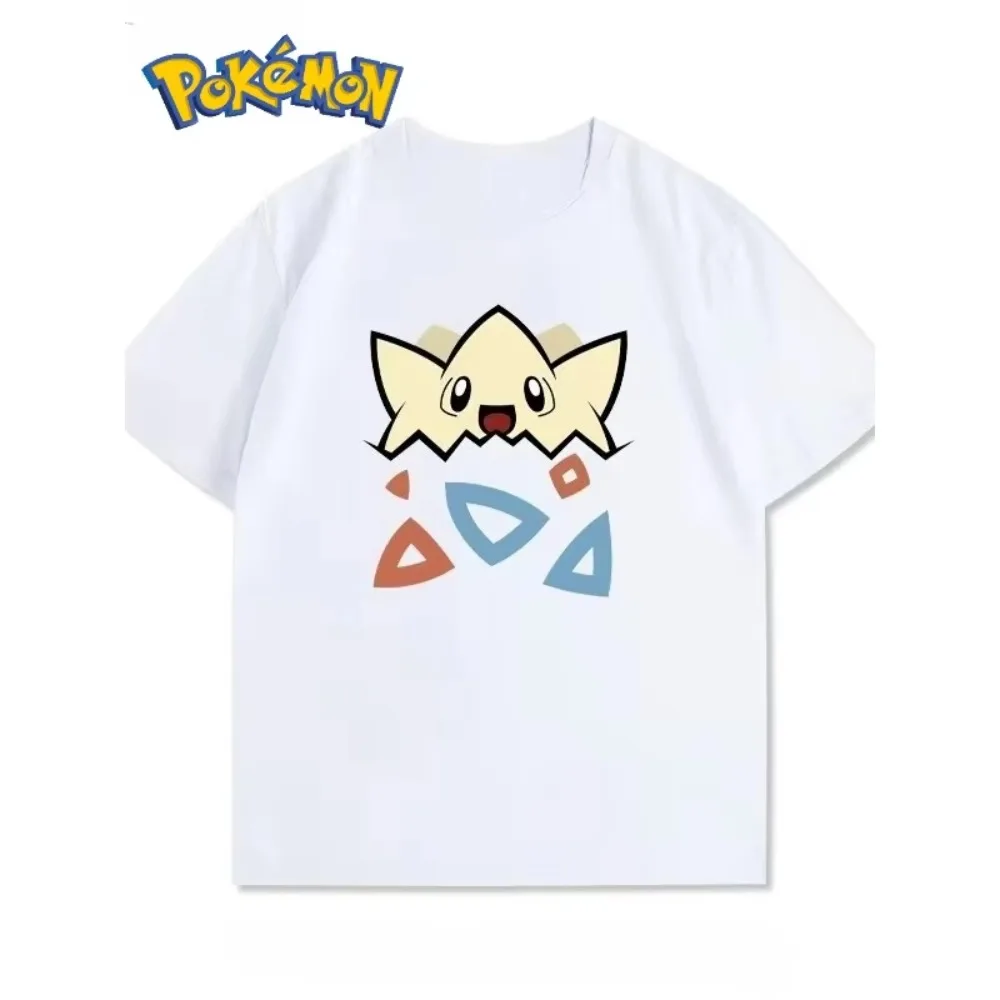 Men's New Pokémon Pocket Game Togepi Summer New Printed T-Shirt Men's and Women's Street  Loose Casual Short Sleeve Top