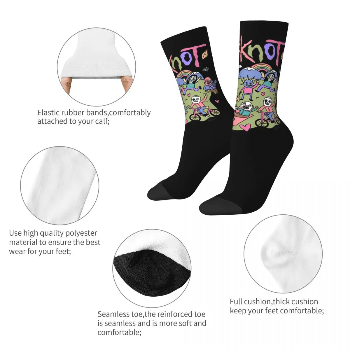 Funny Happy Men Women Socks S-Slipknot Rock Band Merch Super Soft Metal Music Band Rock Sweat Absorbing Dress Socks