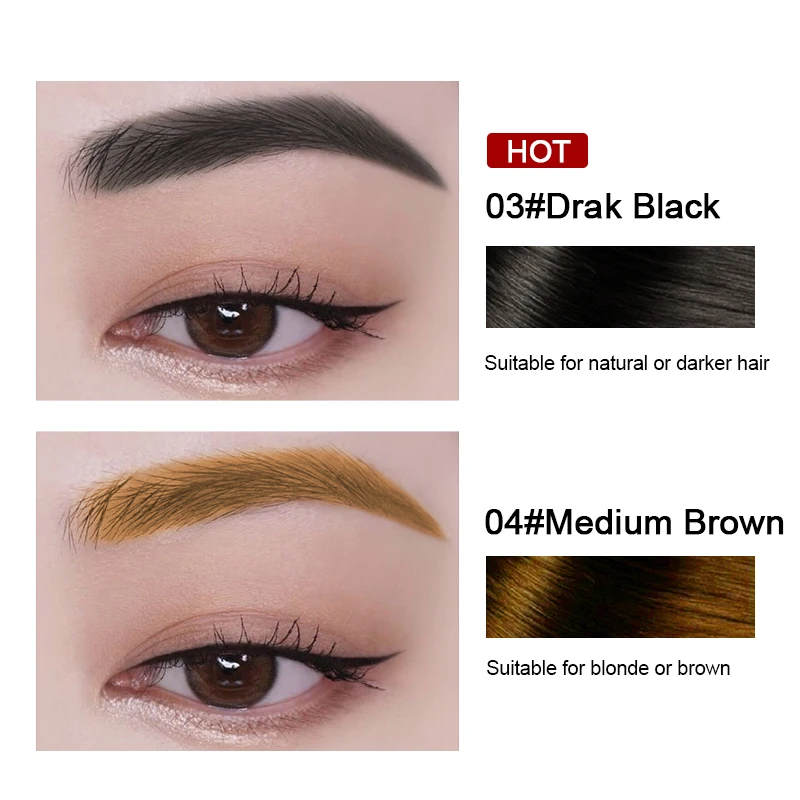 3 in 1 Eyebrow Stamp, Long-lasting Waterproof Perfect Eye Brows Stencil, Retouching The Face Hairline Contour Fine Powder
