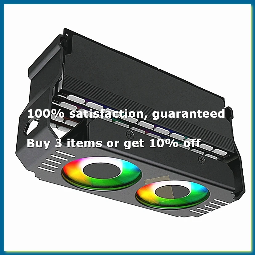 ●PC Case RAM Memory Module ARGB Cooler DDR3 to DDR5 5V 3Pin PWM 4Pin Light Sync 120mm Dual Fans Cooling Radiator Black