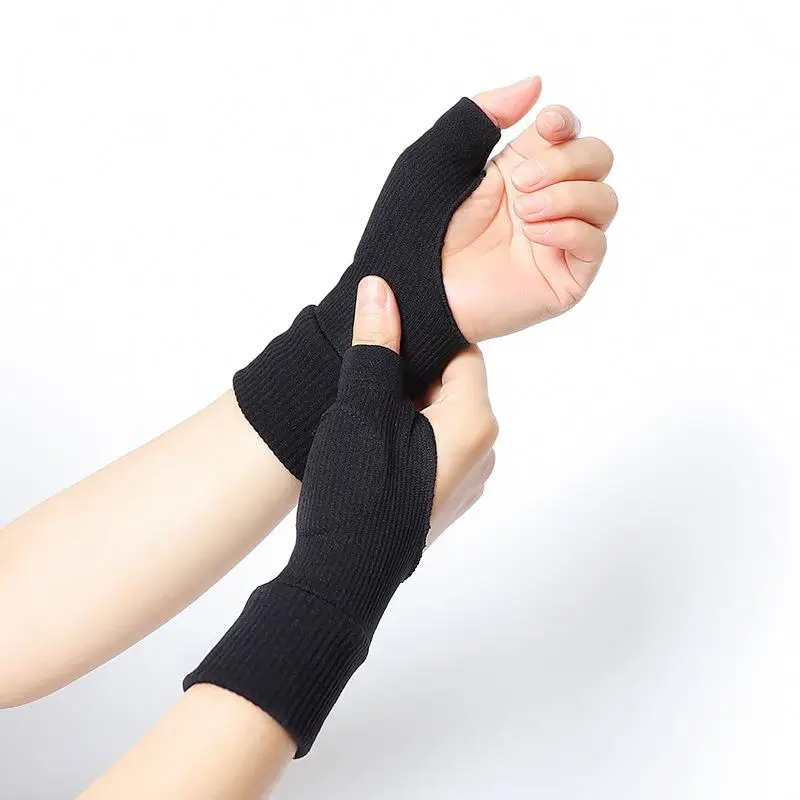 1 Paar Handgelenk-Daumen-Kompressionshandschuhe für Arthritis, atmungsaktive Stützbandage, gestrickte Fingerverletzungsschoner, Sport-Sicherheits-Handgelenkbandage – Detail 6