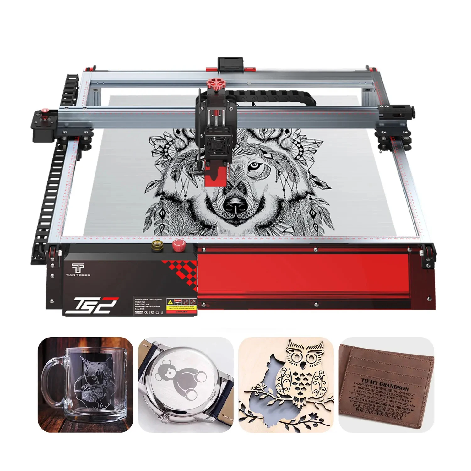 

TS2 Powerful Laser Engraver with WiFi Offline Control CNC Metal Laser Engraving Machine DIY Woodwork Cutting CNC BulkMan 3D