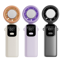 Outdoor Foldable Portable Handheld Fan Mini Cooling Rechargeable 4000mAh 5 Adjustable Wind Speed High Speed Turbo Neck Fan