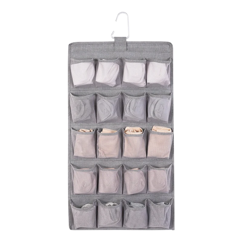 

Double Layer Ox Cloth Wall Mounted Storage Bag for Underwear Sos And Small Clothes Bedroom Wardrobe Organization