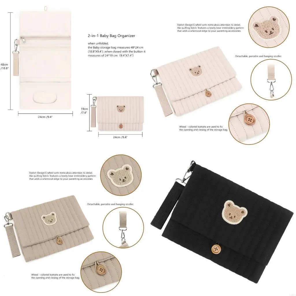 

54DA Легкий детский пакет для хранения подгузников с несколькими отсеками ремешка