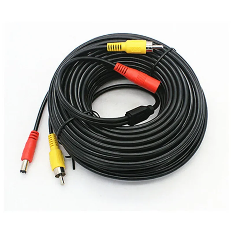 RCA Video AV DC Power Cable Audio & Video Cables Digital Cables For TV CCTV Car Truck Rearview Camera Kit 5M/10M/20M