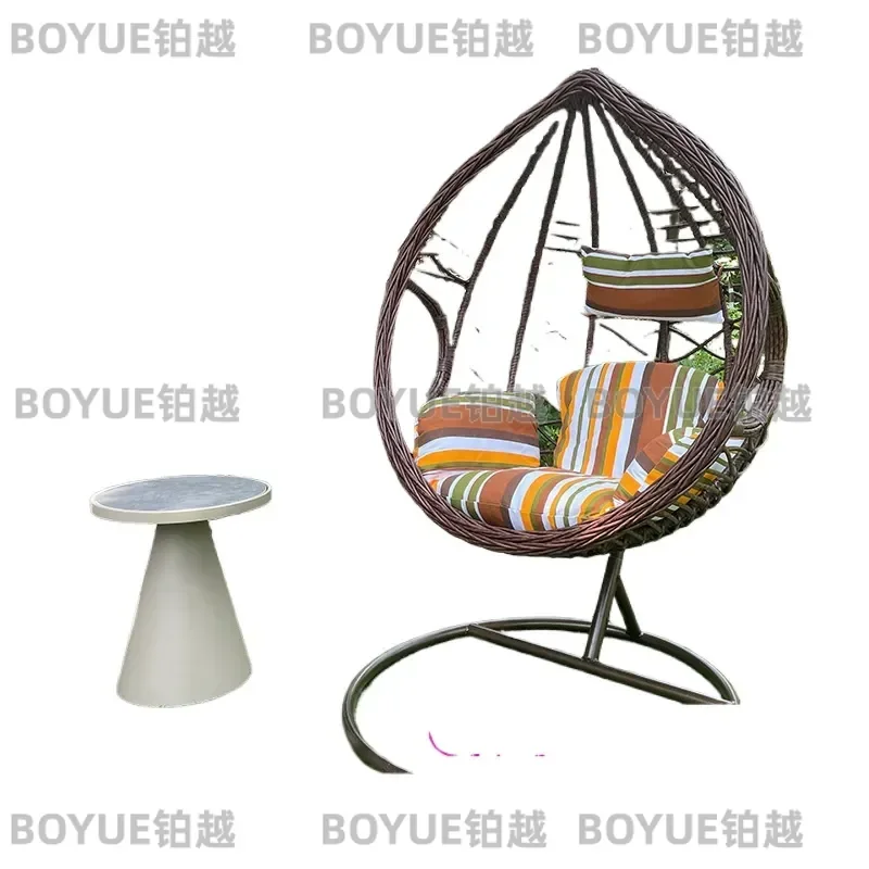 Outdoor Hanging Swing Chair Wicker Bird Nest Hammock for Patio Garden Backyard Creative Leisure Seat Photo Prop Decor