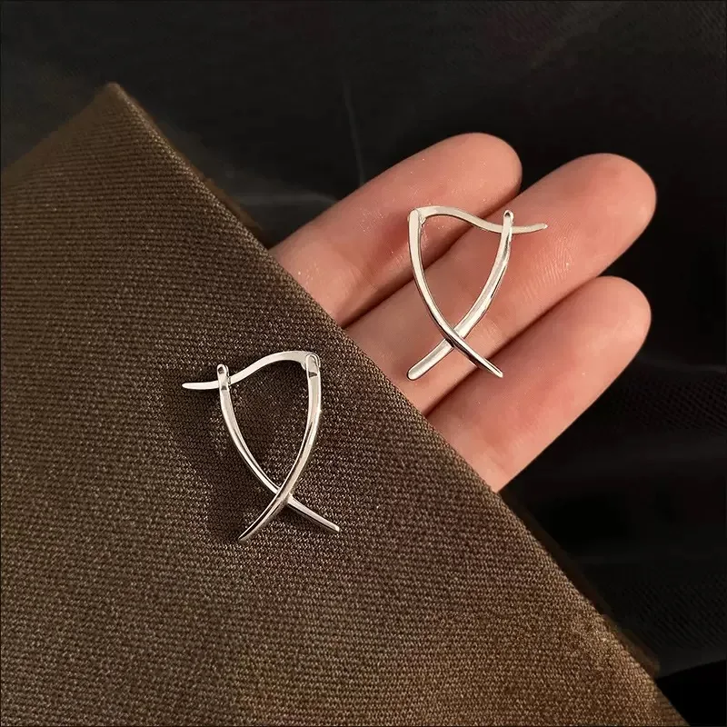 Trendy Jewelry Simply Earrings Unique Geometry Earrings For Women Gift Earings Fashion Jewelry Korean Silver Color Earrings