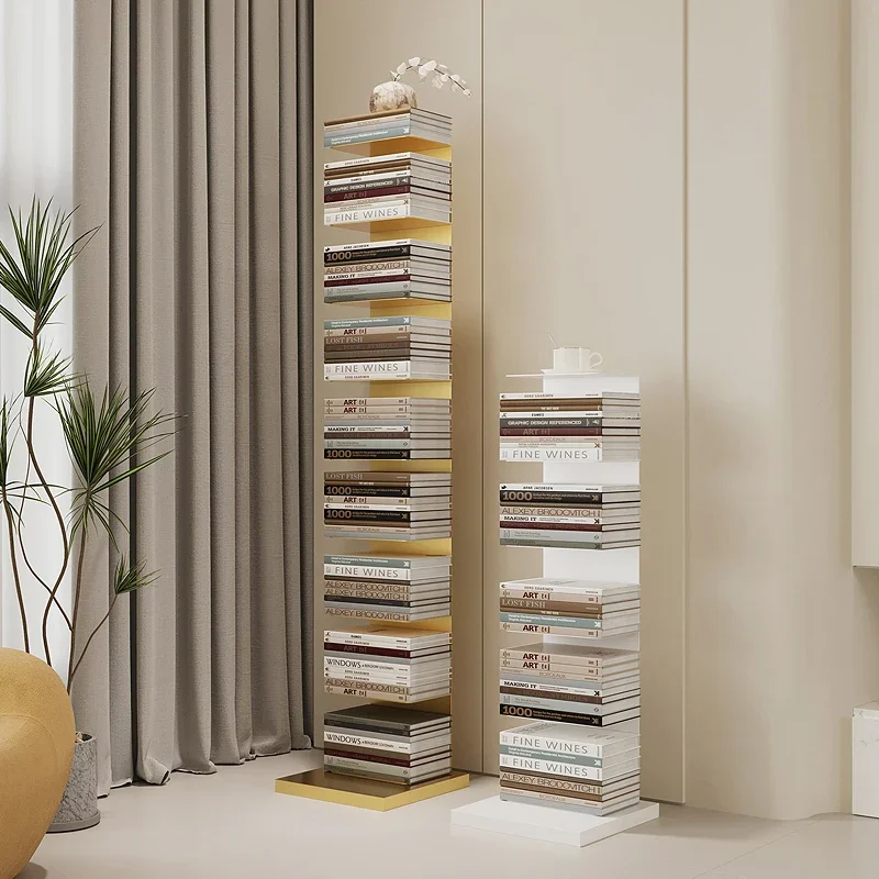 Invisible bookshelf Floor shelf Simple vertical wrought iron home living room corner narrow bookcase