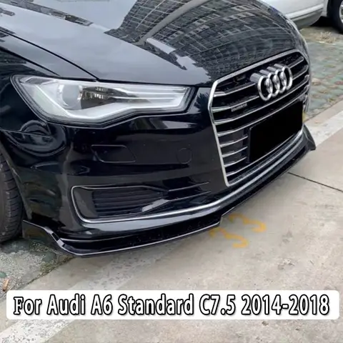 Audi A6 C7 Facelift Standard TDI TFSI Saloon/Avant 2014-2018 앞 범퍼 립 턱 스포일러 스플리터 디퓨저 바디 키트 튜닝