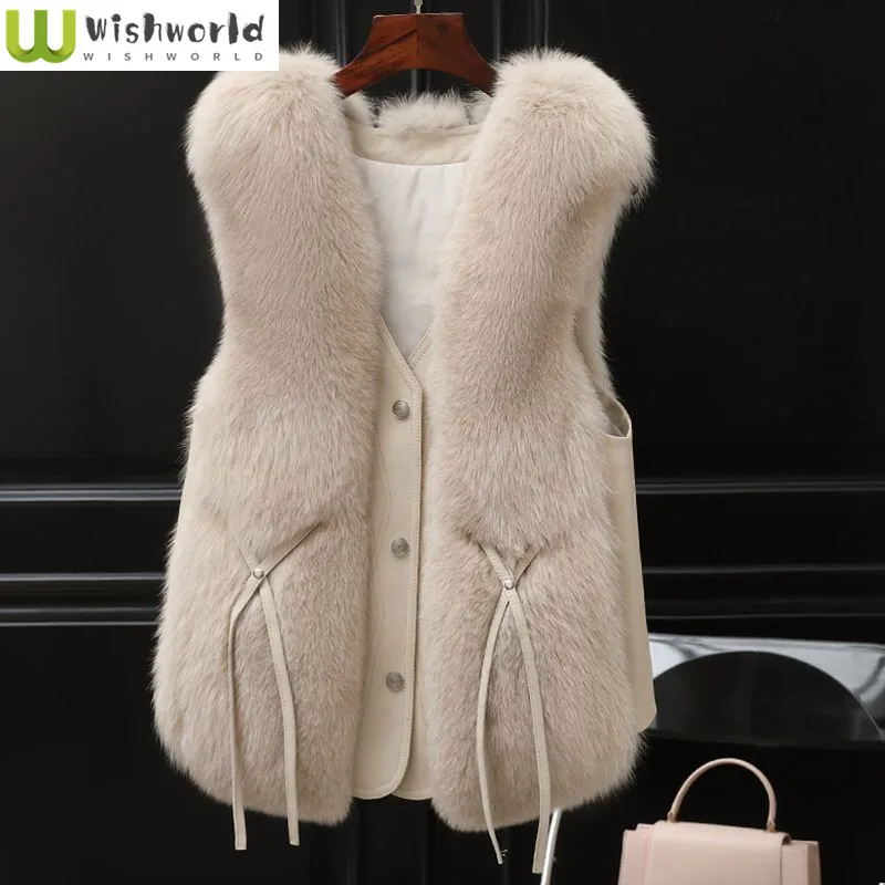 Imitation Fox Fur Grass Vest Autumn and Winter New Korean Version Short Style Stylish and Age Reducing Outerwear Trend