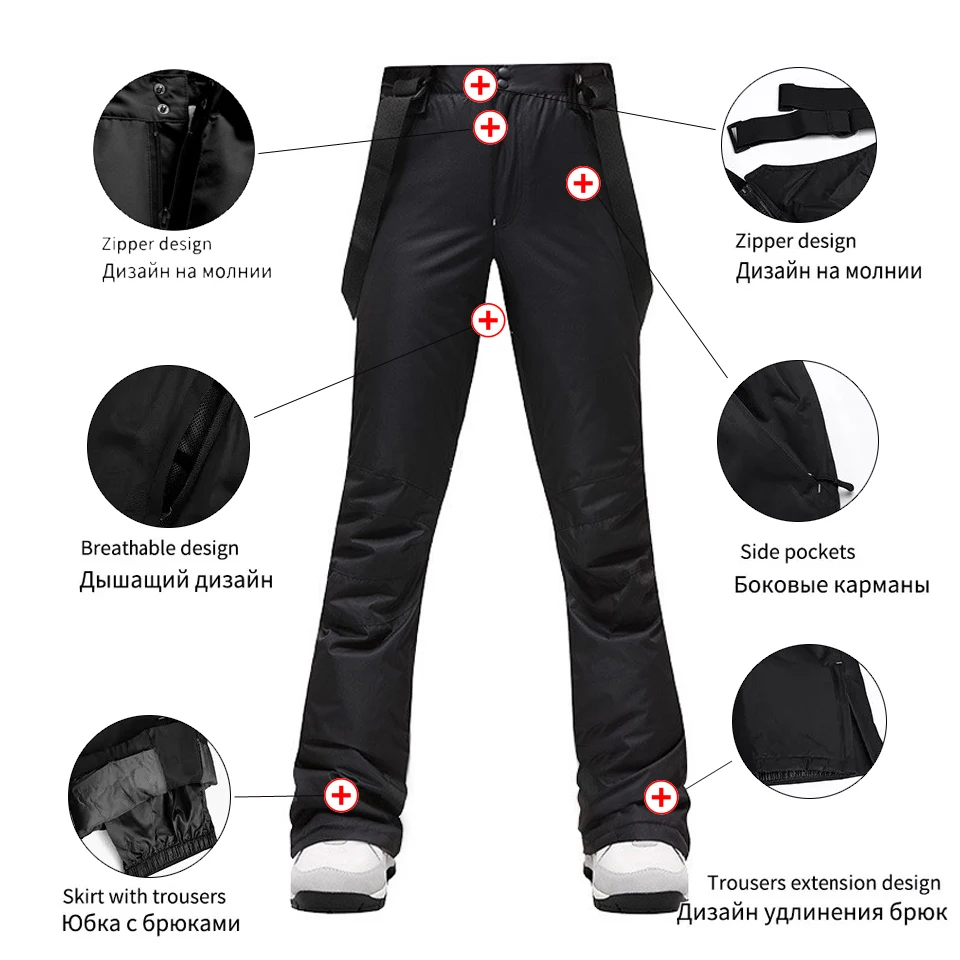 Winter Warm Ski Suit Women Snow Down Jacket or Pants Outdoor Waterproof Breathable Female Snowboard Wear Skiing Outfits