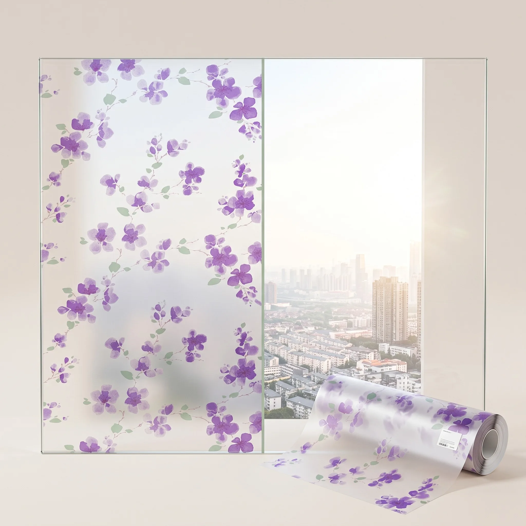 Privacy Frosted Window Film Decorative Translucent Window Sticker Static Cling Window Cover for Home for Bathroom