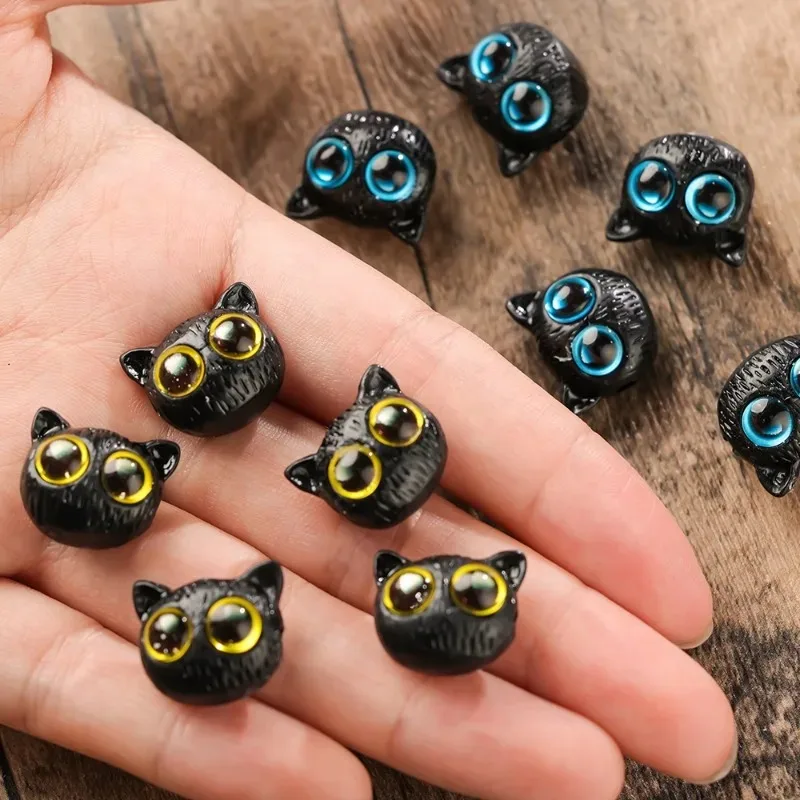 Cute Cat DIY Handmade Bead Cartoon Fashion Resin Big Eye DIY Beads for Bracelet Necklace Charm Couple Best Friends DIY Jewelry