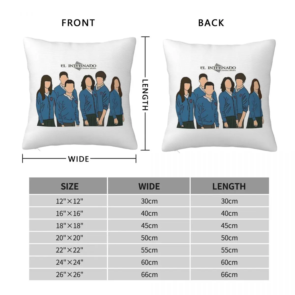 El Internado Laguna Negra Square Pillowcase Polyester Linen Velvet Printed Zip Decor Throw Pillow Case Home Cushion Cover