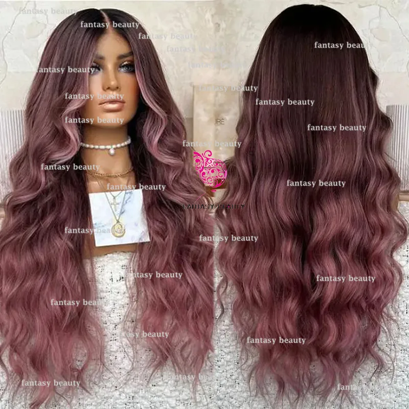 Ombre Pink High density lace wig Body Wave 100%Remy Hair 13x6 Lace front wig for women Pink Full Lace wig glueless wig with clip