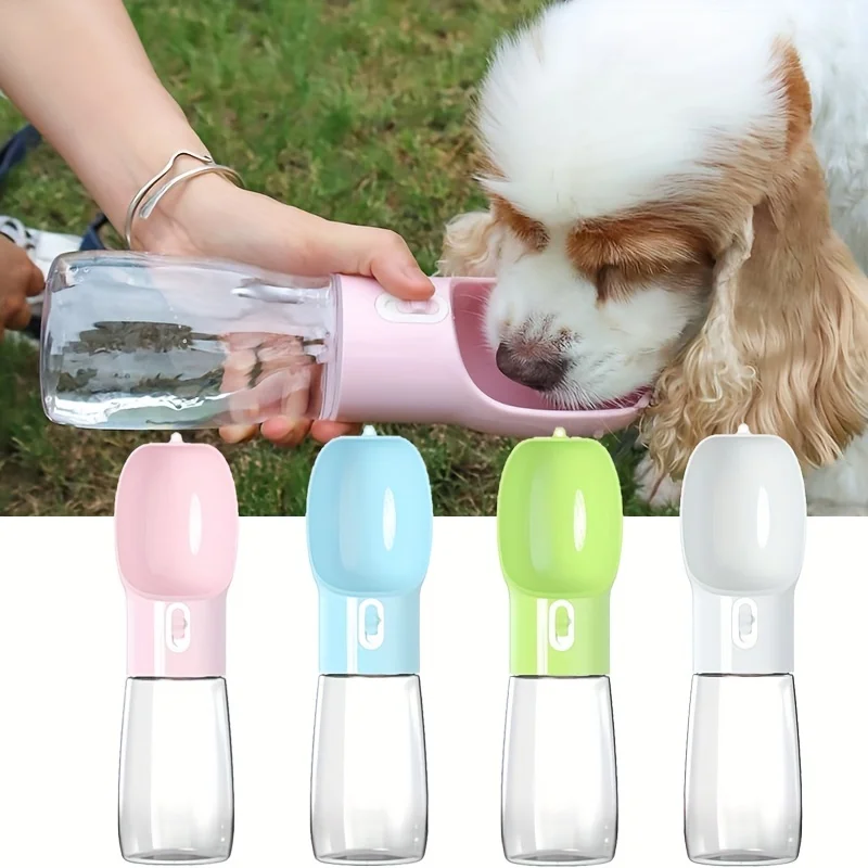 Tragbare Hundewasserflasche, auslaufsichere Haustier-Trinkflasche mit Schüssel für Reisen, Outdoor-Aktivitäten, Heimtierbedarf, Futterspender, Wasserflasche