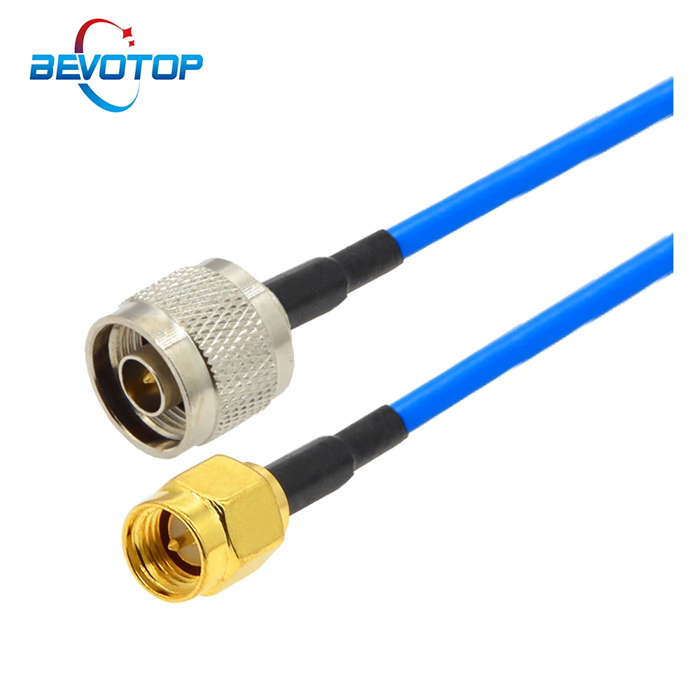 1PCS N Male to SMA Male Plug RF Adapter Blue RG405 Coaxial Pigtail Cable RG405 Extension Jumper 15CM 50CM 1M 2M 5M
