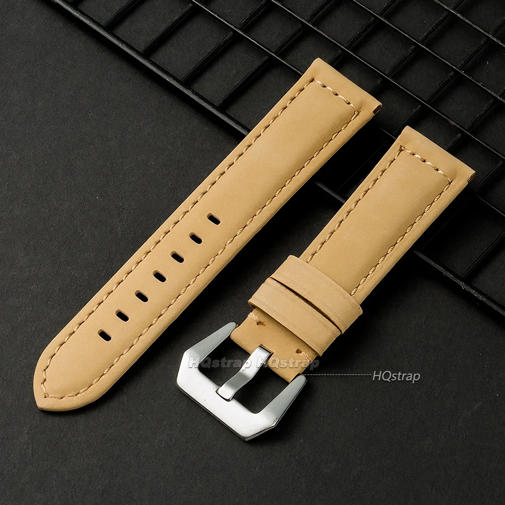 Premium Leather Watch Strap 20mm 22mm 24mm 26mm for Panerai for Rolex Universal  Bracelet Business Crazy Horse Cowhide Wristband