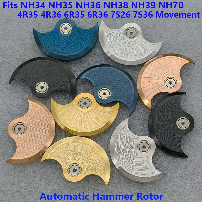 

Mod NH35 NH36 Watch Movements Automatic Hammer Rotors Fits NH34 NH35 NH38 NH39 4R35 6R 7S NH36 Movement Replace Compatible Parts