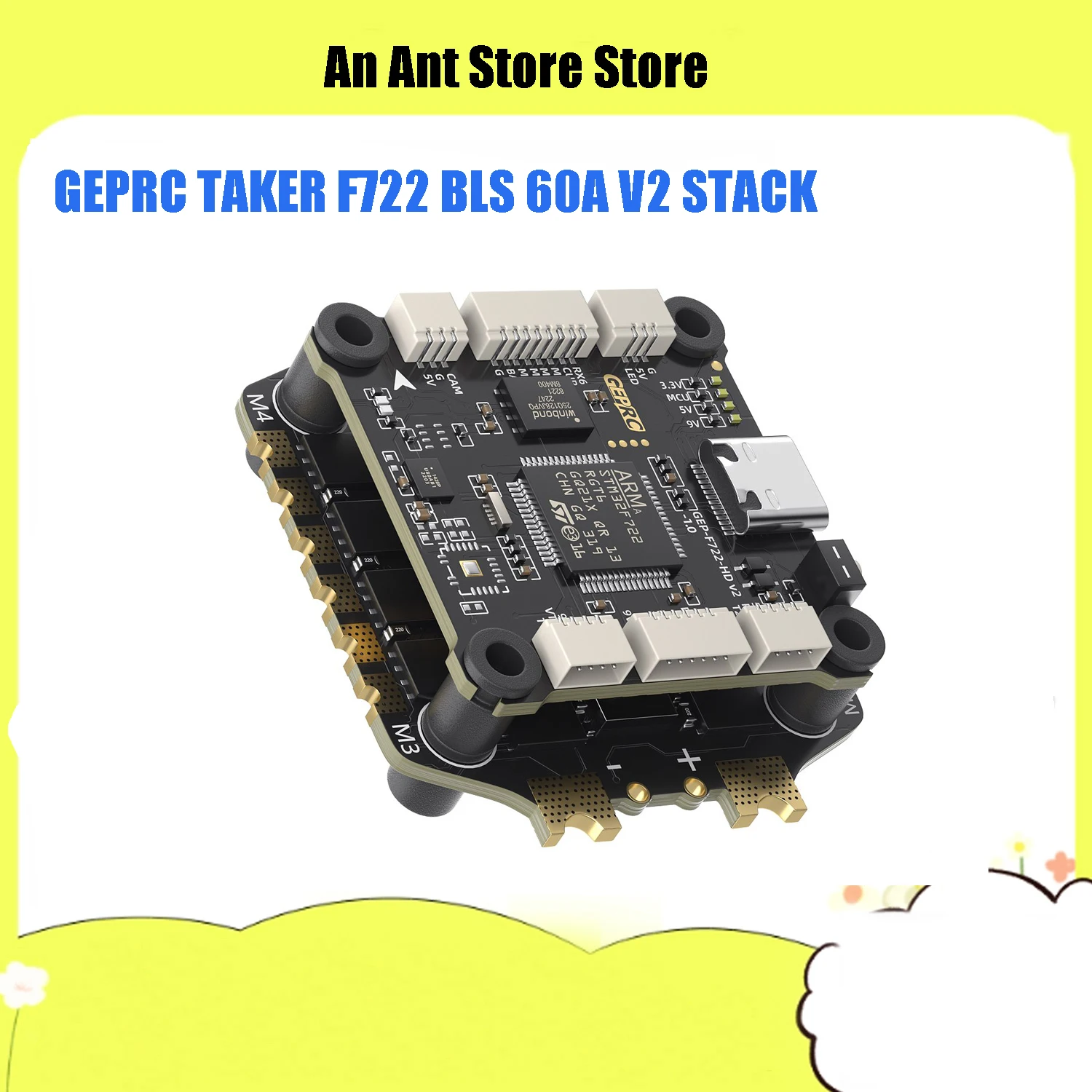 

GEPRC TAKER F722 BLS 60A V2 STACK BLS 60A 4IN1 ESC Record Flight Data Plug Play Racing FPV Drone 16MB Black Box Data Analyze