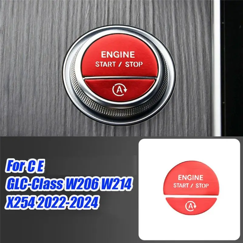 AEE5-Car Interior Engine One Start Stop Key Button Sticker For Mercedes-Benz C E GLC-Class W206 W214 X254 2022-2024
