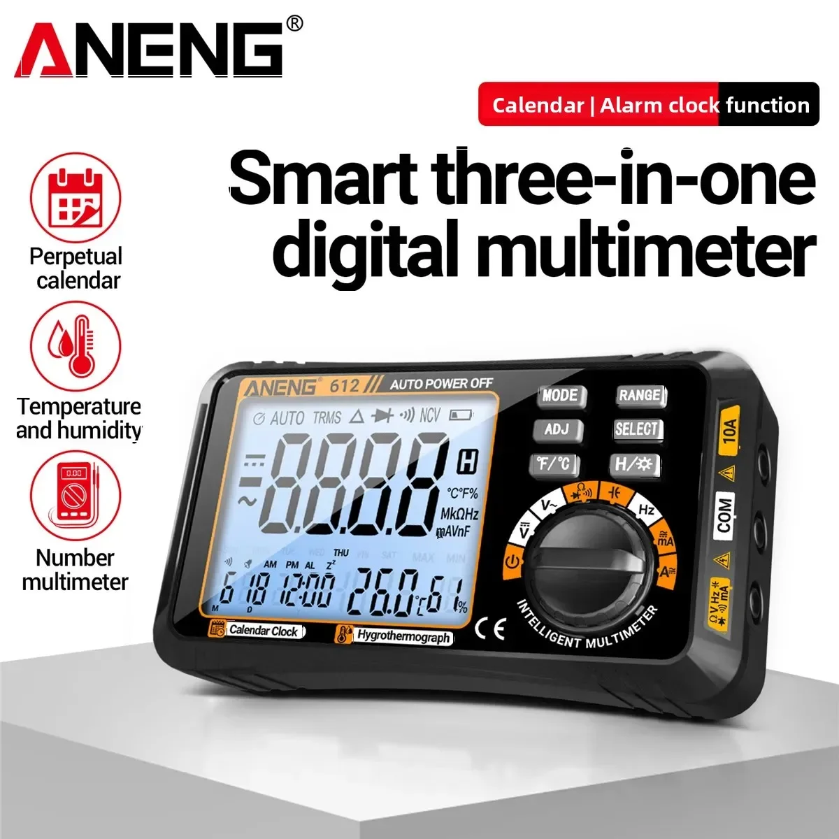 【セール中】スマートデジタルマルチメーター ANENG 612 AC/DC電流電圧容量抵抗プロフェッショナル測定マルチメーターテストツール