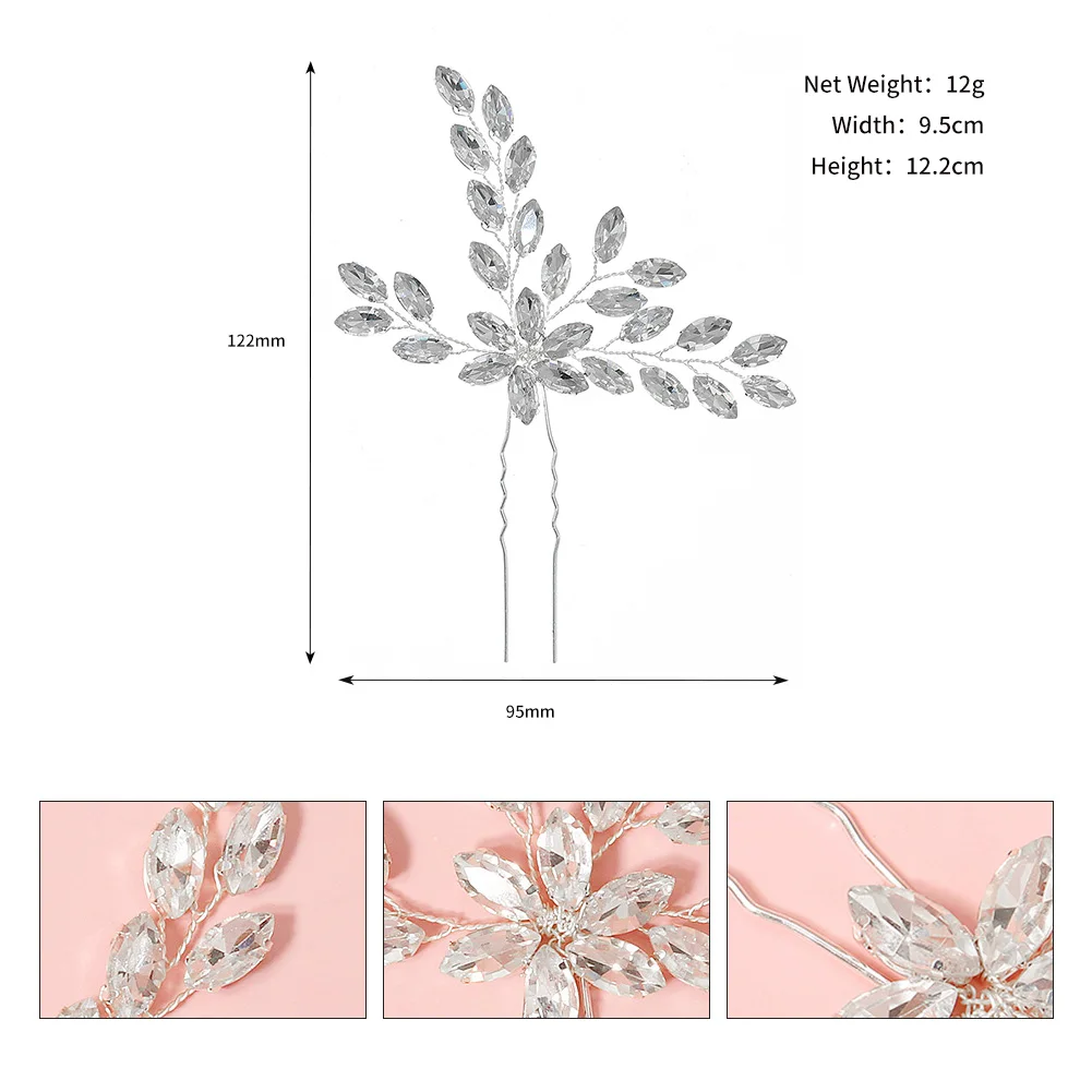 Frauen Blume Haarnadel Stick Hochzeit Braut Kristall Perle Haarnadel U Förmigen Haar Clip Barrettes Haar Zubehör Großhandel – Detail 38