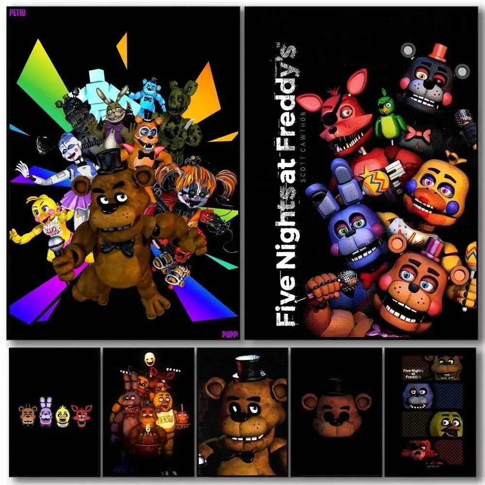 Póster y Cuadros Decorativos de Five Nights at Freddy's F-Fnaf para Dormitorio Moderno, Sala de Juegos y Decoración del Hogar