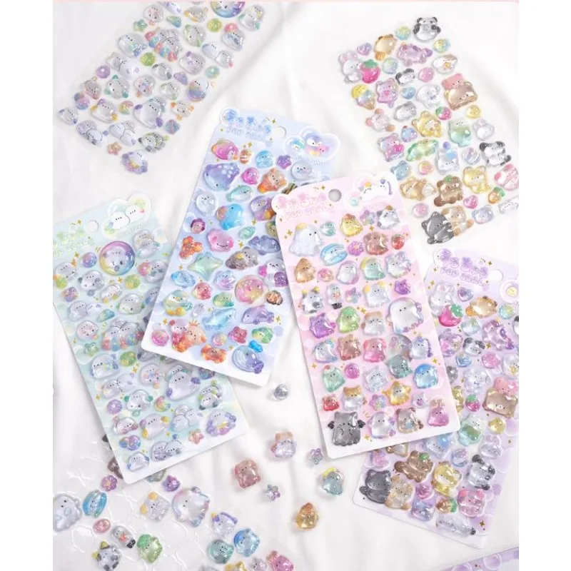 2026 Hot 3D embossed fun acrylic diamond stickers for children's DIY decorative embossed fun stickers