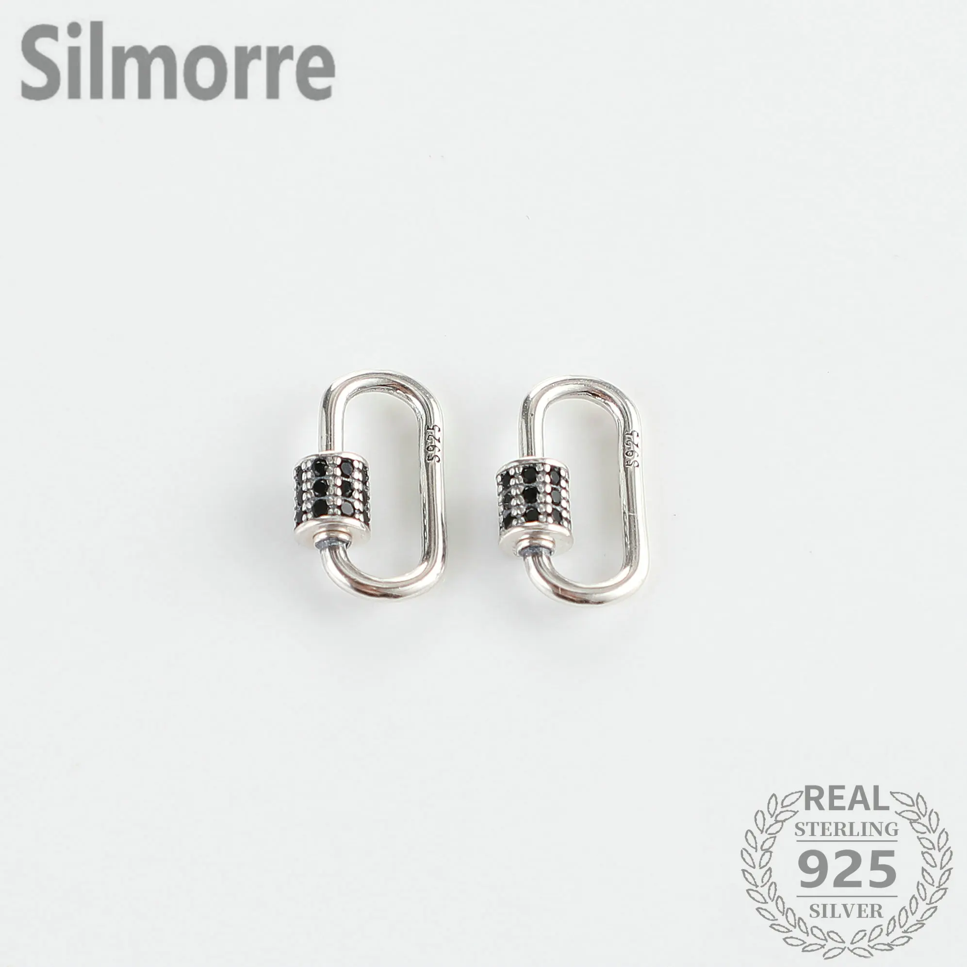 

1PC 925 Sterling Silver Rotated Lock Clasp&Hook for DIY Jewelry Making Fine Jewelry Finding