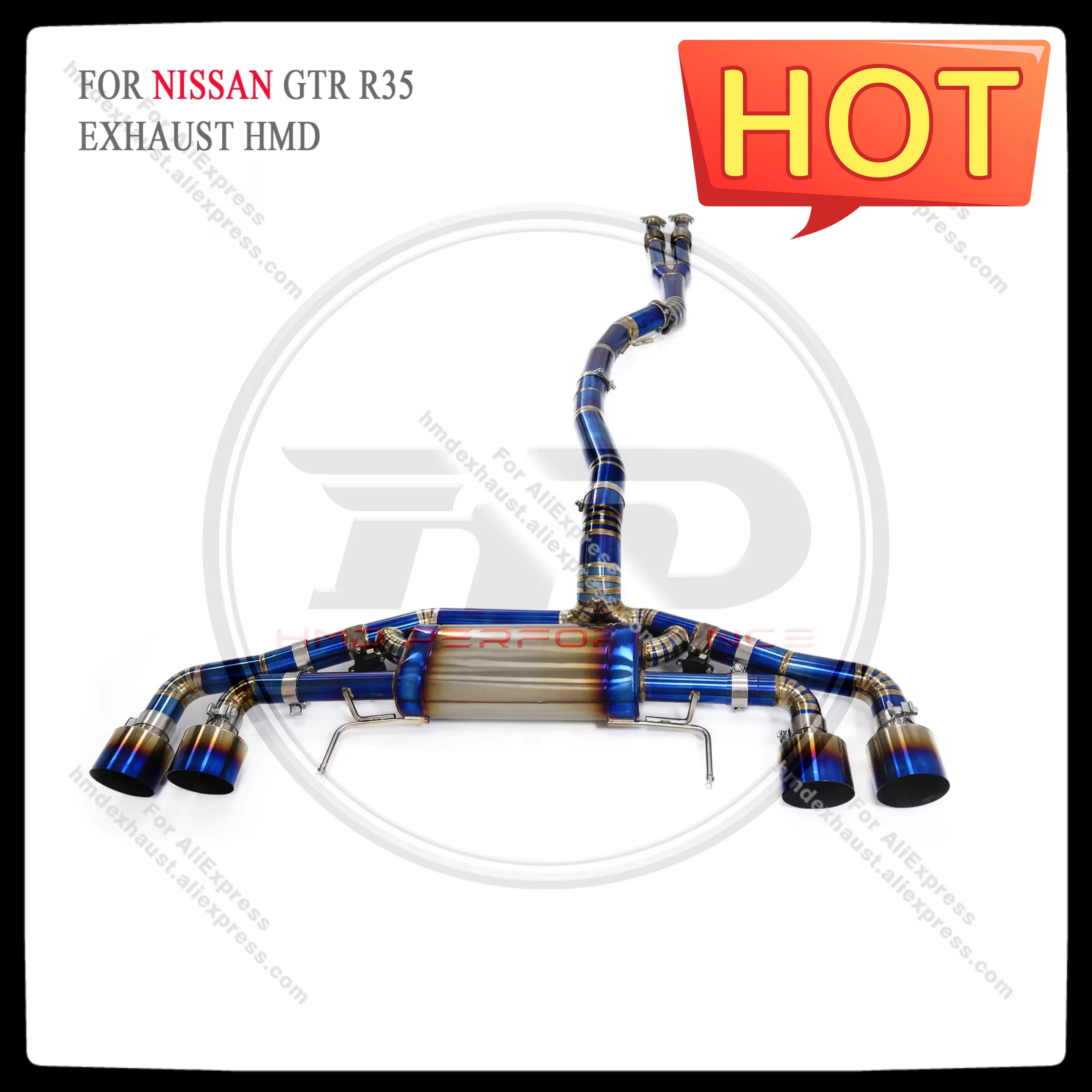 HMD Titanium Alloy Exhaust Pipe catback For NISSAN GTR35 Auto Modification Electronic Valves and tips