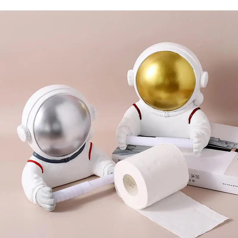 Creativity Astronaut Paper Towel Holder Wall-mounted Resin Roll Wall Decoration Tissue Boxes Toilet