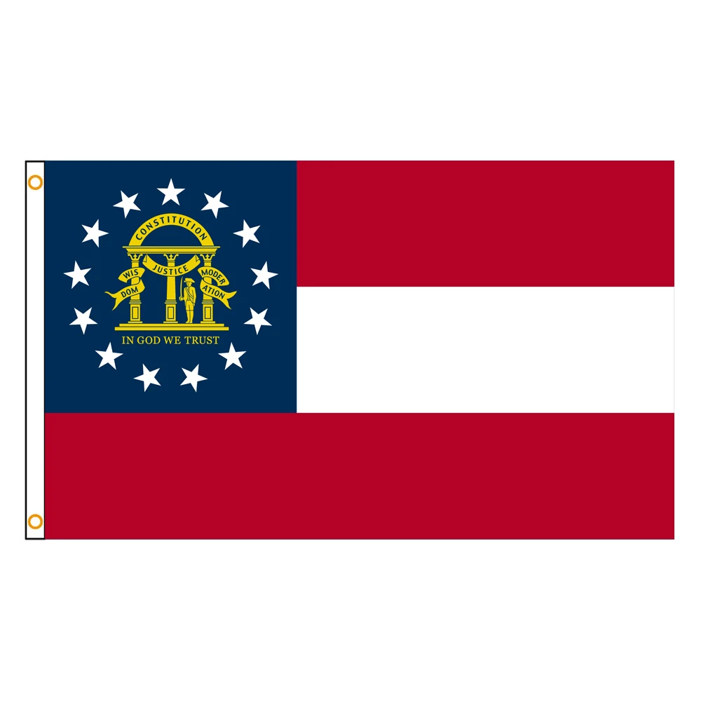 3x5 Ft Georgia Flag Vivid Color and Fade proof a state of the United States Flags Polyester with Brass Grommets 3 X 5 Ft