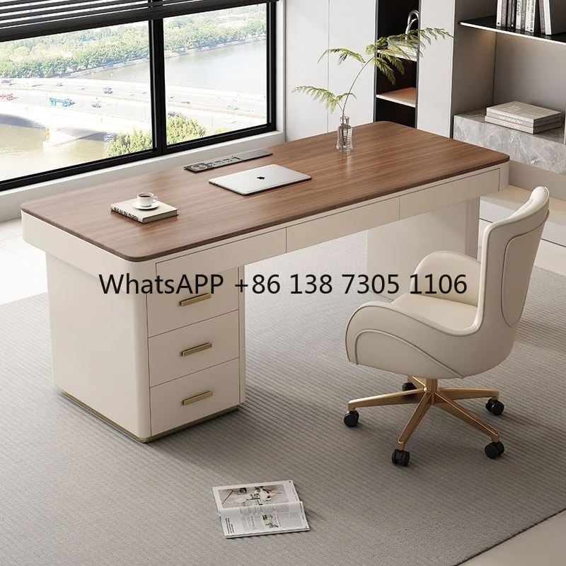 

Walnut solid wood desk premium sense home computer workbench desk