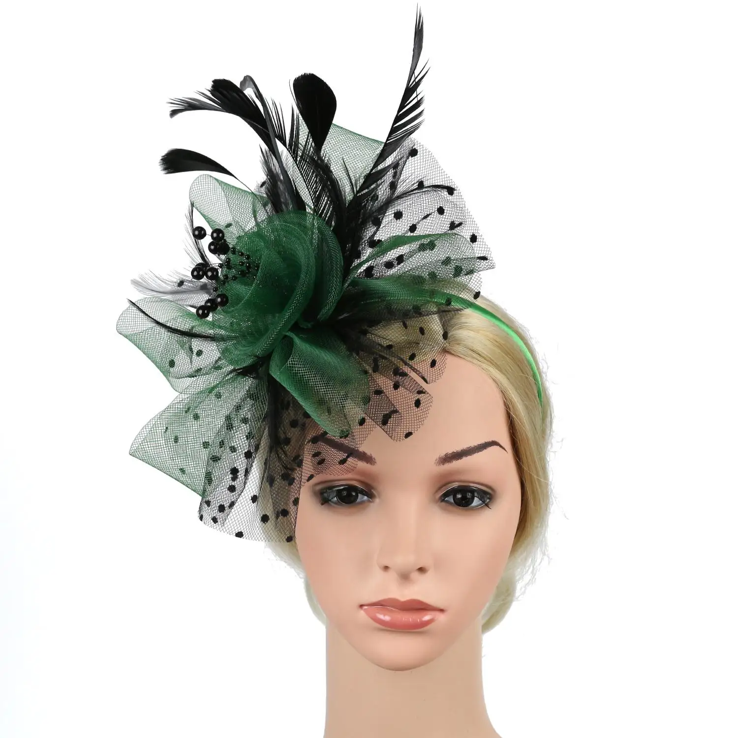 Hair Accessories Mesh Flower Hair Fascinators Wedding Feathers Hair Clip Fascinator Hat Tea Party Headband Alice Headband Clip view 3