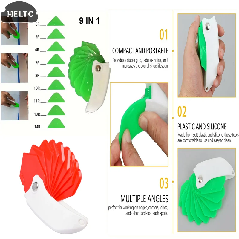 Glue Scraper Nine-in-one Multi-function Scraper Glass Glue Trimmer Sealant Applicator Scraper For Tile Window Grout Edge Removal