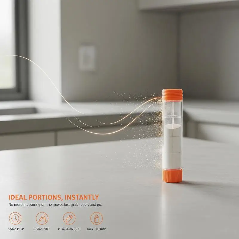 Portable Milk Powder Box with Airtight Seal and Convenient Refill Bag for Travel Use