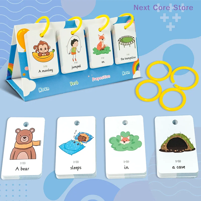 [NC]Sentence-Making Exercises Flip Chart Sentence Educational Learning Tool Vocabulary Building Special Education Speech Therapy