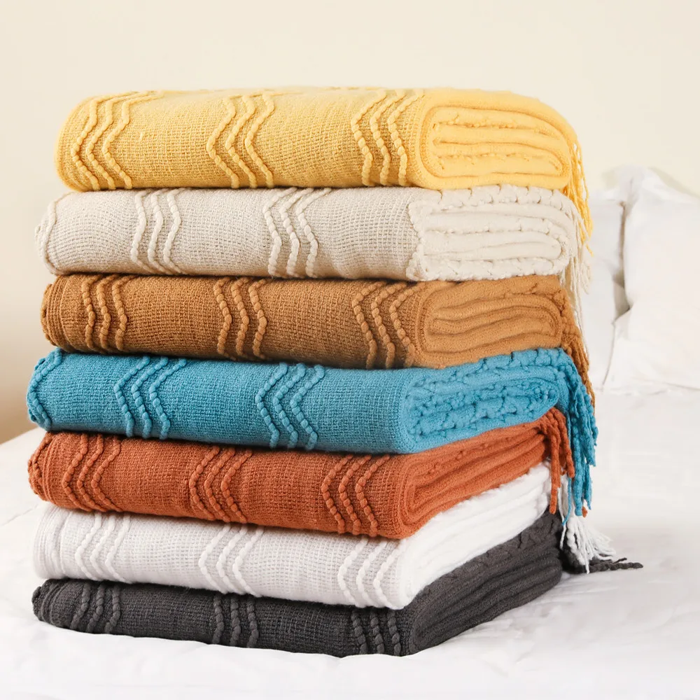 

Nordic Style Tassel Blanket Bay Window Knitted Blankets Bed Bed with Sofa Blanket Towel Bed Cover Blankets