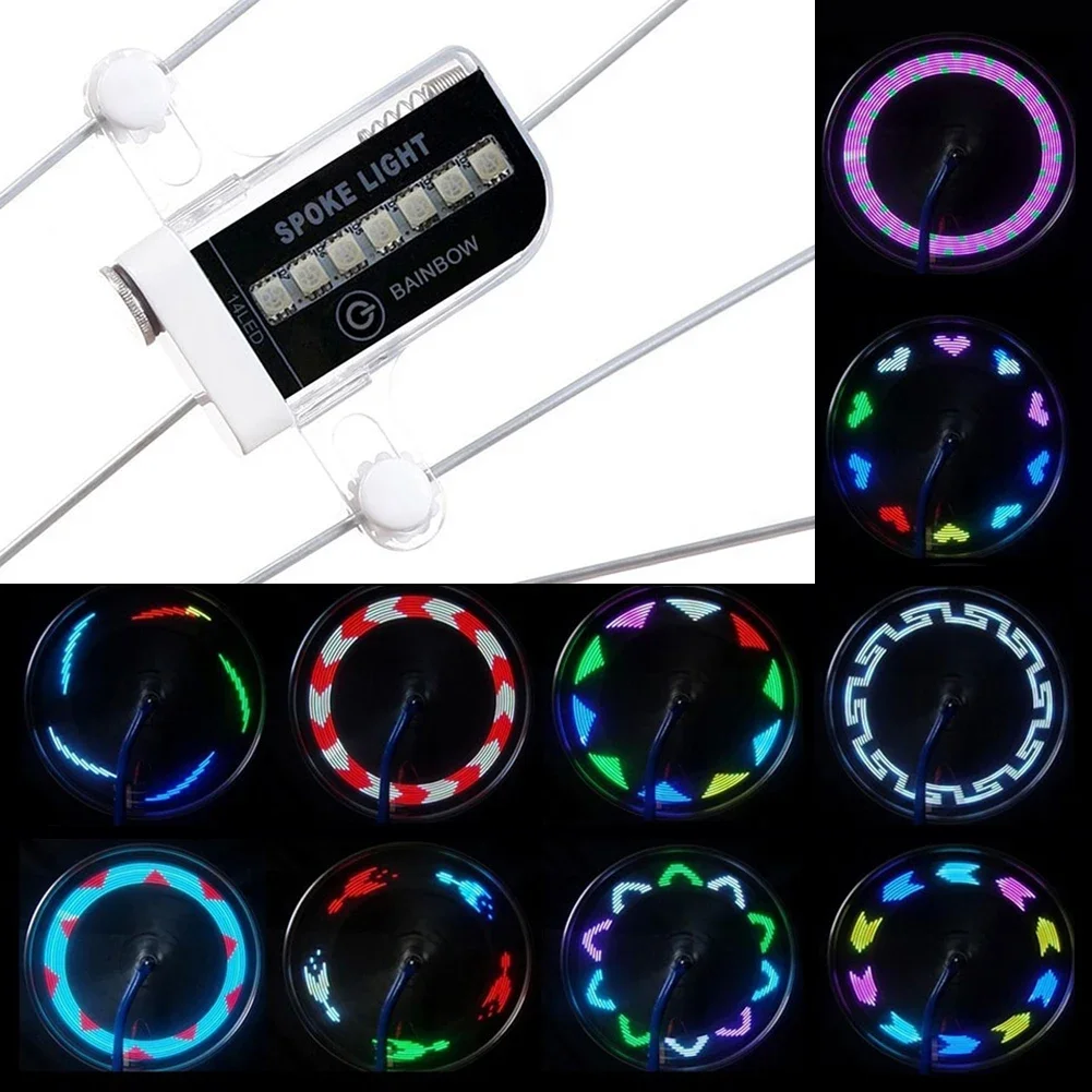 14 RGB LED Fietswiel Spaaklicht USB Oplaadbare Waterdichte Fietswaarschuwingslichten LED Neon Fietsband Licht Fiets Velg Decor