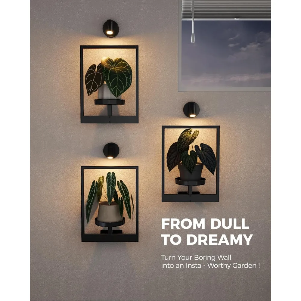 Maceteros de pared para colgar en interiores con luces de cultivo integradas para jardinería vertical