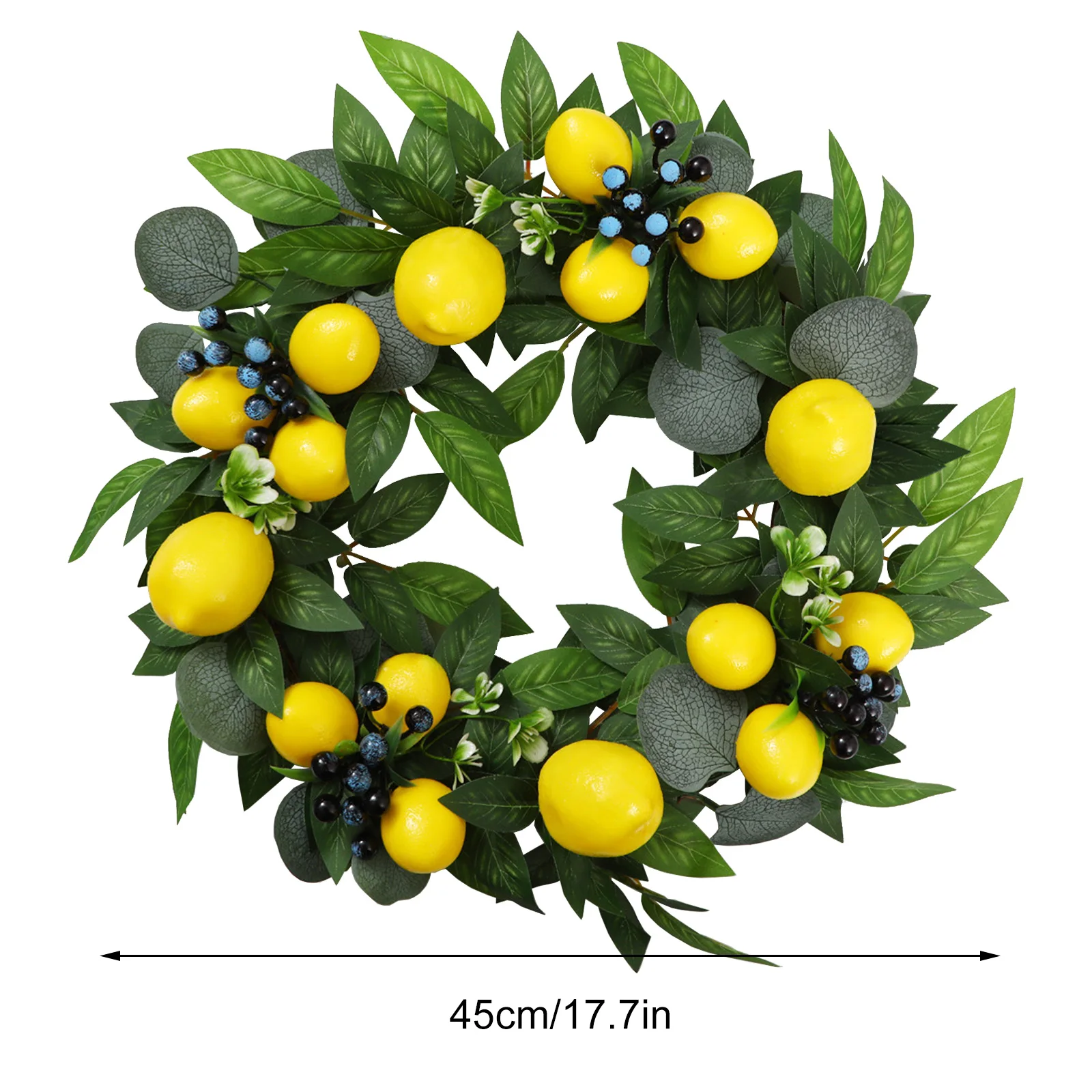 Simulation Flower Artificial Lemon Wreath Pendant Door Wall Hanging Ornaments Home Living Room Decoration