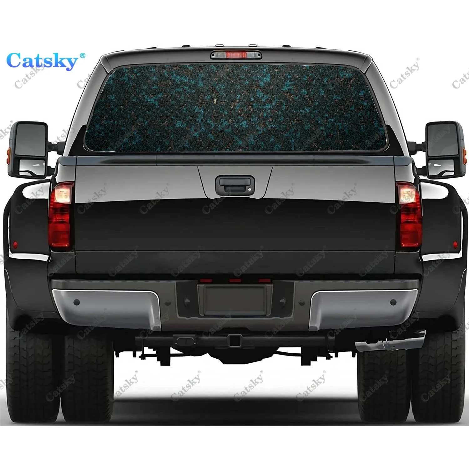 

Colour Grunge Texture Rear Window Decals for Truck,Pickup Window Decal,Rear Window Tint Graphic Perforated Vinyl Truck Sticker